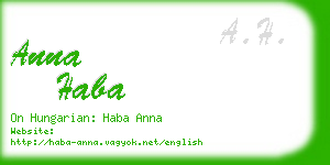 anna haba business card